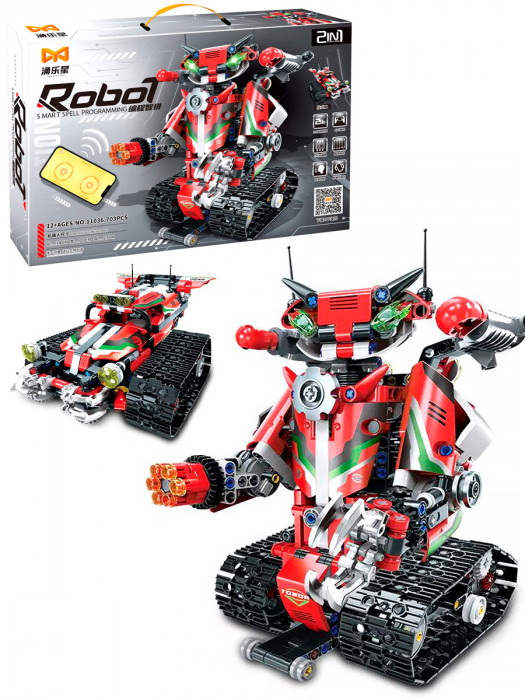 Конструктор Yonglexing Робот на радиоуправлении (2 в 1) красный 11036