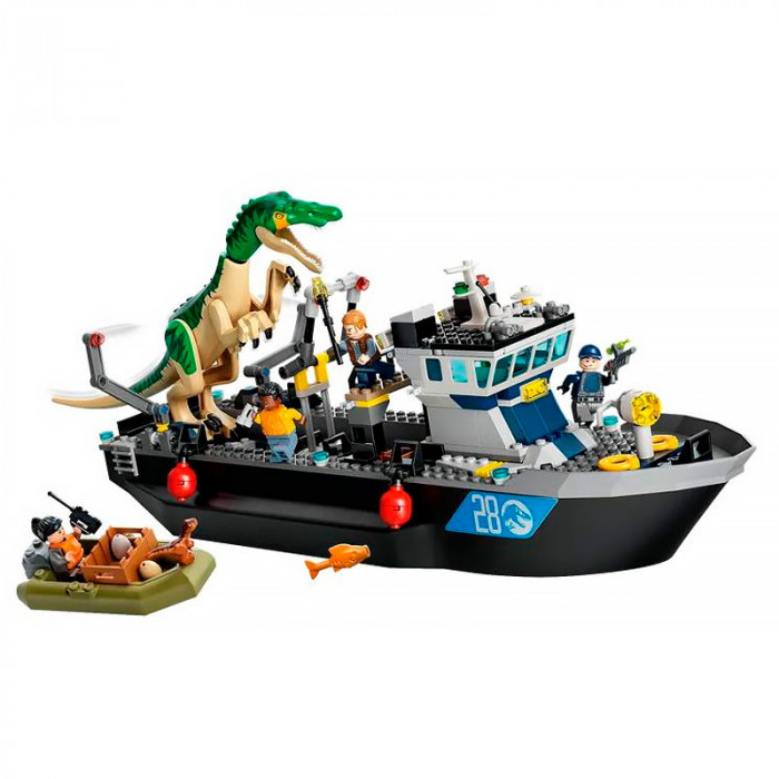 Конструктор аналог Lego Jurassic World 76942 Побег барионикса на катере 60134