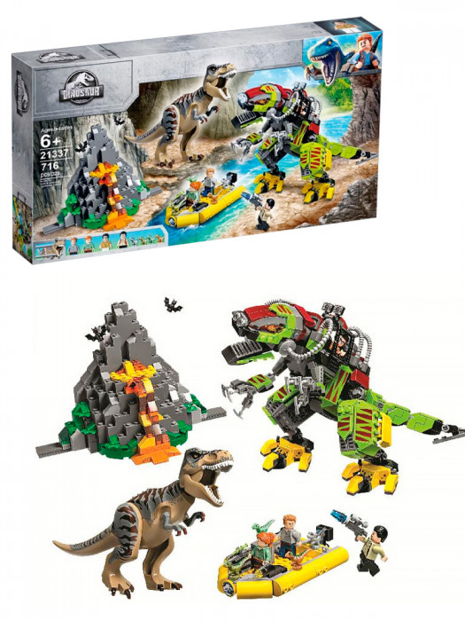 Конструктор аналог Lego Jurassic World 75938 Бой тираннозавра и робота-динозавра 21337