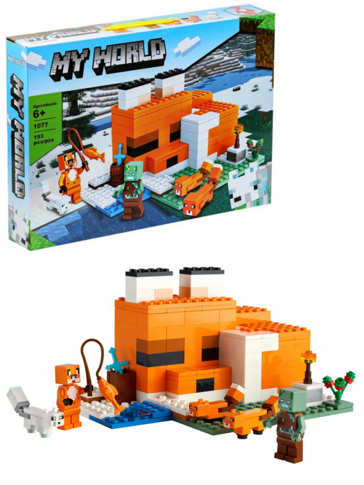 Конструктор аналог Lego Minecraft 21178 Лисья хижина 1077