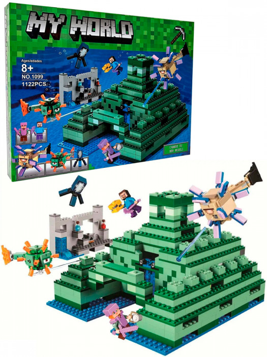 Конструктор аналог Lego Minecraft 21136 Подводная крепость 1099