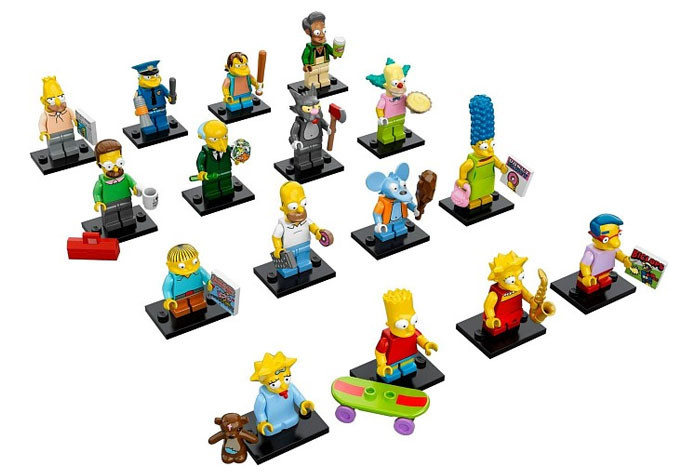 71005_ALL Полный Комплект (16 шт) коллекционных минифигурок Лего Симпсоны - серия 1 71005_ALL 71005_ALL