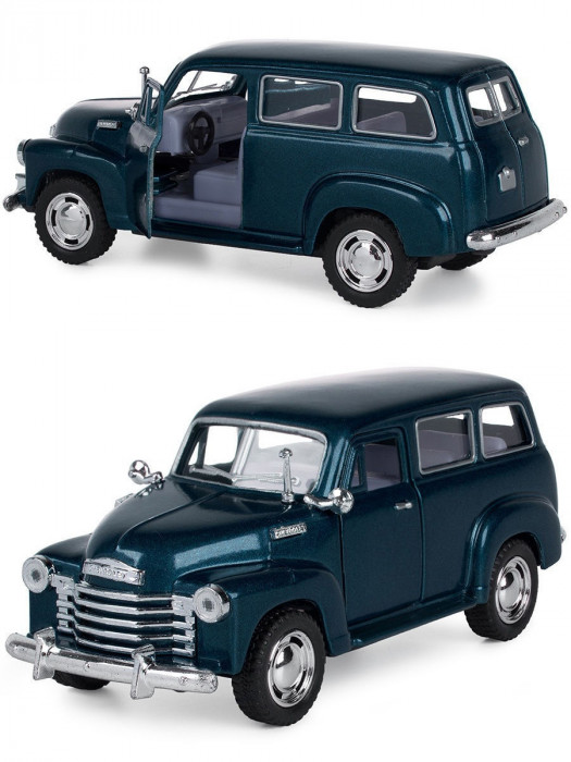 Металлическая машинка Kinsmart 1:36 «1950 Chevrolet Suburban Carryall» инерционная, зелёная KT5006D-2