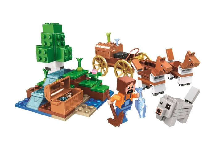 Конструктор аналог Lego Minecraft Сокровищница в лесу у водопада 11130