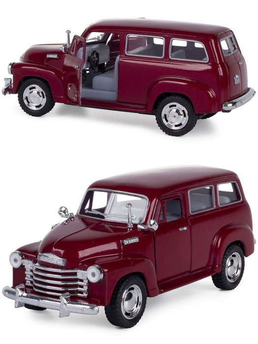 Металлическая машинка Kinsmart 1:36 «1950 Chevrolet Suburban Carryall» инерционная, красная KT5006D-3