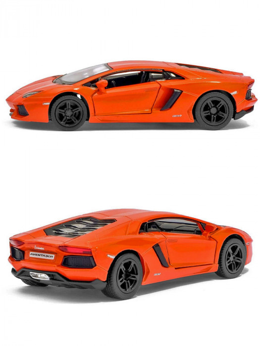 Металлическая машинка Kinsmart 1:38 «Lamborghini Aventador LP 700-4» инерционная, оранжевая KT5355D-3