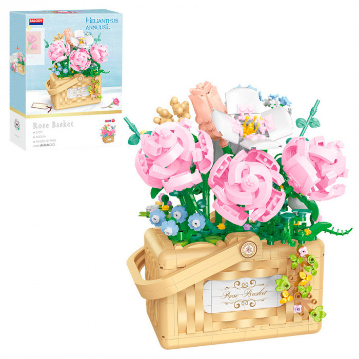 Конструктор Balody Цветы: Розы в корзине (мини детали) 21071