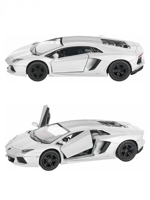 Металлическая машинка Kinsmart 1:38 «Lamborghini Aventador LP 700-4» инерционная, белая KT5355D-4