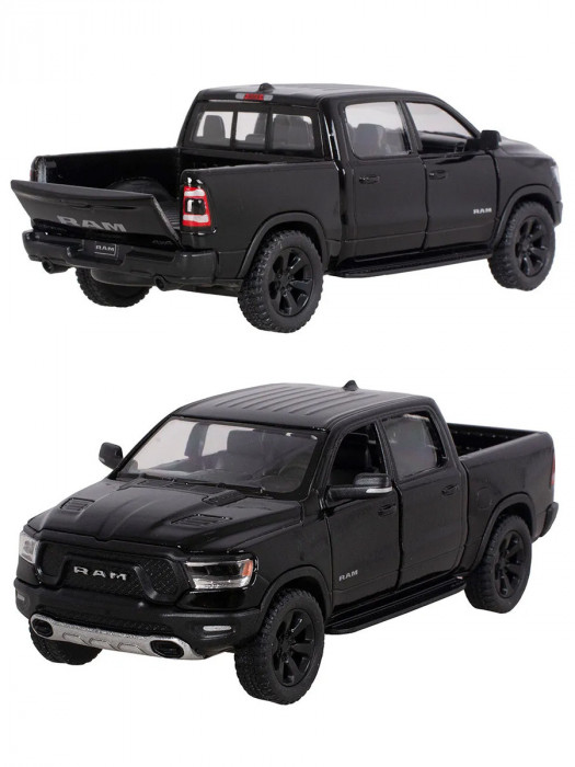 Металлическая машинка Kinsmart 1:46 «2019 Dodge RAM 1500» инерционная, чёрная KT5413D-2