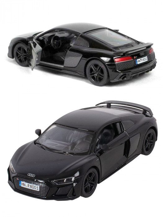 Металлическая машинка Kinsmart 1:38 «2020 Audi R8 Coupe» инерционная, чёрная KT5422D-2