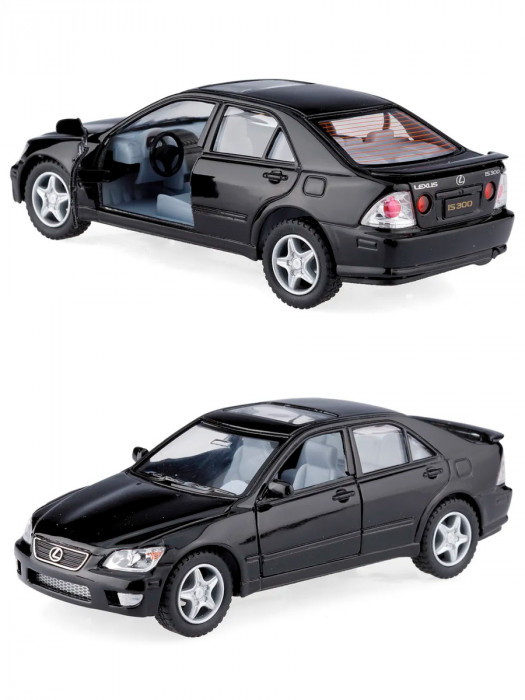 Металлическая машинка Kinsmart 1:36 «Lexus IS 300» инерционная, чёрная KT5046D-1