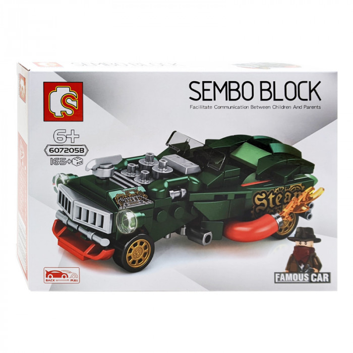 Конструктор Sembo Block Гоночный кабриолет: зелёный 607205B