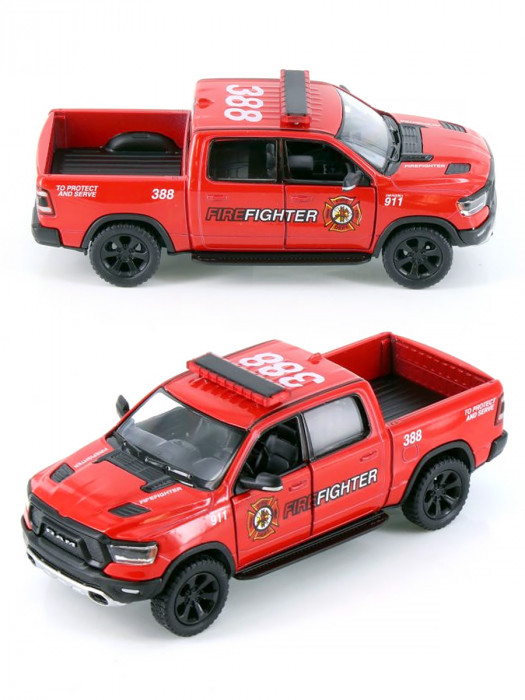 Металлическая машинка Kinsmart 1:46 «2019 Dodge RAM 1500 (Пожарные)» инерционная KT5413DPR-1