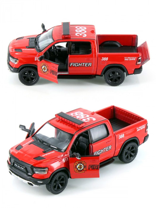 Металлическая машинка Kinsmart 1:46 «2019 Dodge RAM 1500 (Пожарные)» инерционная KT5413DPR-1