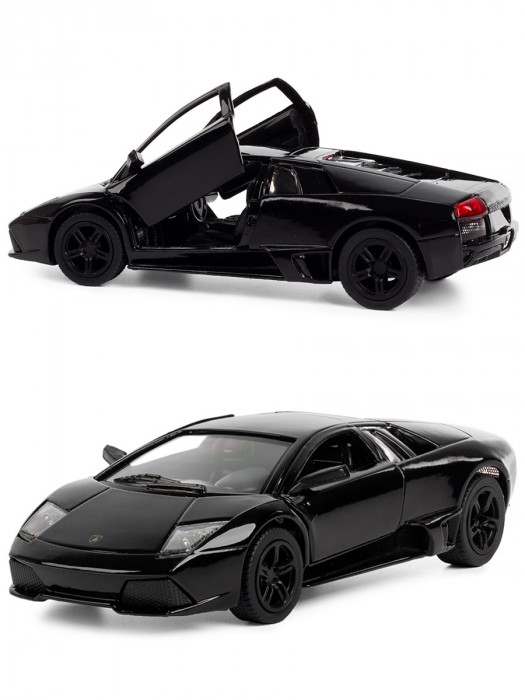 Металлическая машинка Kinsmart 1:36 «Lamborghini Murcielago LP640» инерционная, чёрная KT5317D-4