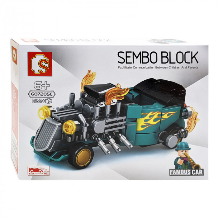 Конструктор Sembo Block Гоночный кабриолет: голубой 607205C