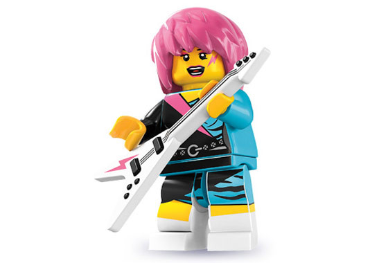 8831_04 Девушка-рок-музыкант - Коллекционная минифигурка Лего - серия 7 8831-04 8831-04