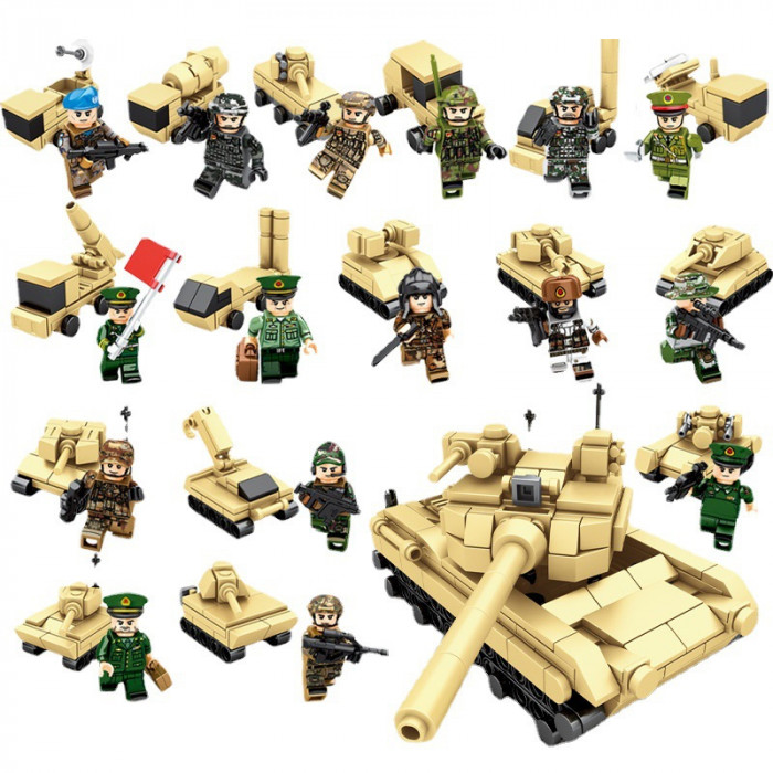 Конструктор Sembo Block Большой набор военных минифигурок (16 шт) 105111-105126