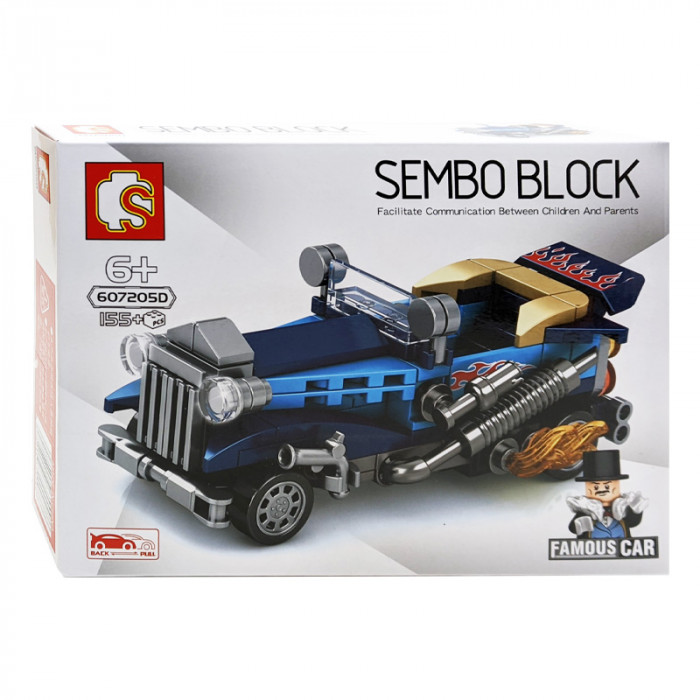 Конструктор Sembo Block Гоночный кабриолет: синий 607205D
