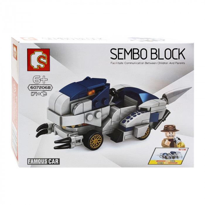 Конструктор Sembo Block Дино-автомобиль: синий 607206B
