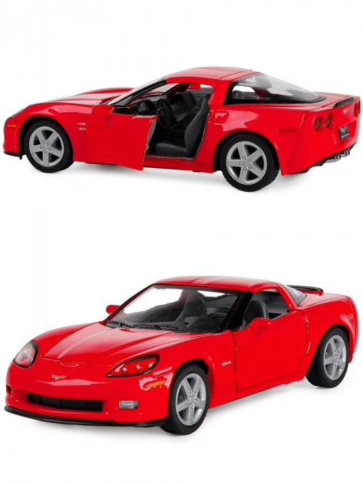 Металлическая машинка Kinsmart 1:36 «2007 Chevrolet Corvette Z06» инерционная, красная KT5320D-4