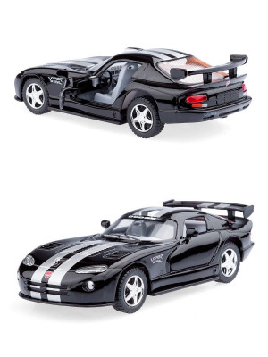 Металлическая машинка Kinsmart 1:36 «Dodge Viper GTS-R» инерционная, чёрная