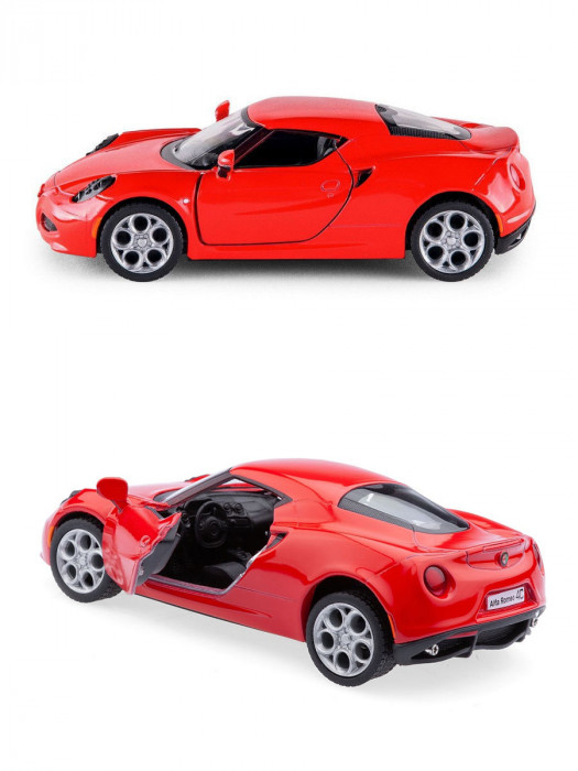 Металлическая машинка Kinsmart 1:32 «2013 Alfa Romeo 4C» инерционная, красная KT5366D-4