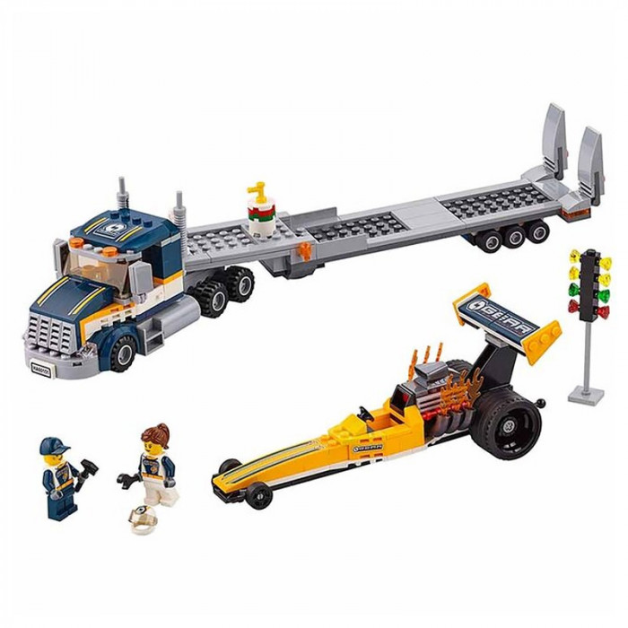 Конструктор аналог Lego City 60151 Грузовик для перевозки драгстера 10650