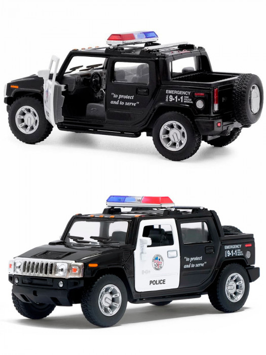 Металлическая машинка Kinsmart 1:40 «2005 Hummer H2 SUT (Полиция)» инерционная KT5097DP