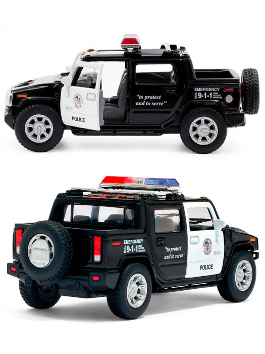 Металлическая машинка Kinsmart 1:40 «2005 Hummer H2 SUT (Полиция)» инерционная