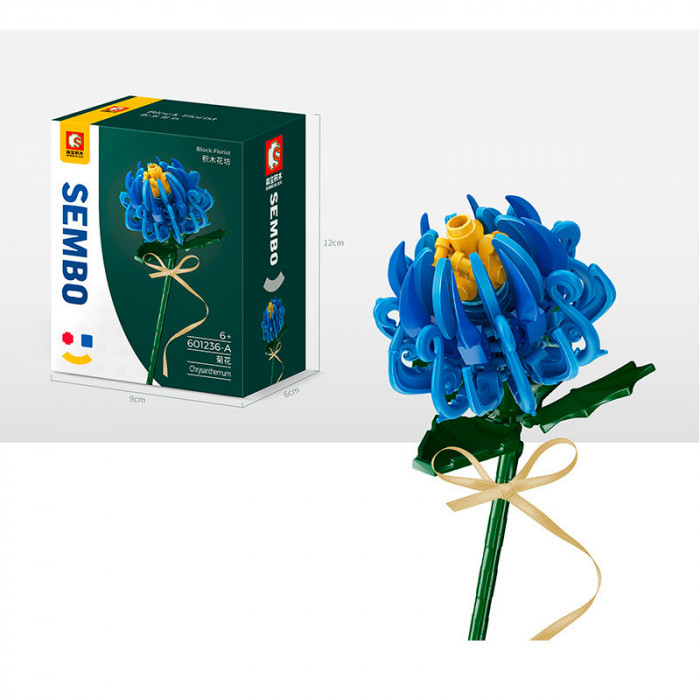 Конструктор Sembo Block Цветок Хризантема Синяя 601236-A
