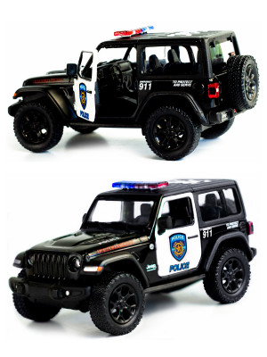 Металлическая машинка Kinsmart 1:34 «2018 Jeep Wrangler (Полиция)» инерционная