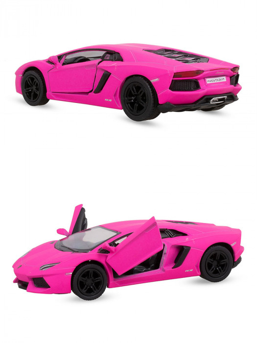 Металлическая машинка Kinsmart 1:36 «Matte Lamborghini» инерционная, розовая KT5370D-5