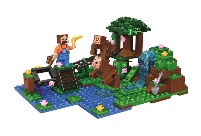 Конструктор BELA аналог Lego Minecraft Дрессировка обезьян 10961