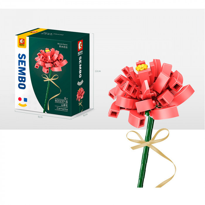 Конструктор Sembo Block Цветок Камелия Красная 601237-B