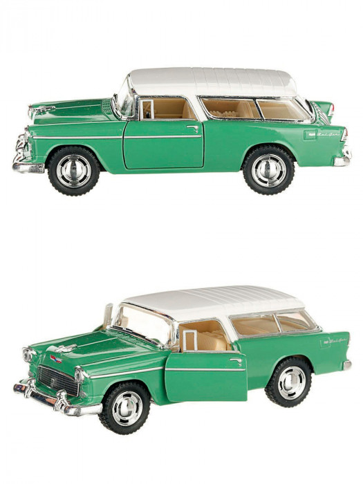 Металлическая машинка Kinsmart 1:40 «1955 Chevy Nomad» инерционная, зелёная