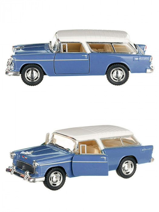Металлическая машинка Kinsmart 1:40 «1955 Chevy Nomad» инерционная, синяя KT5331D-2