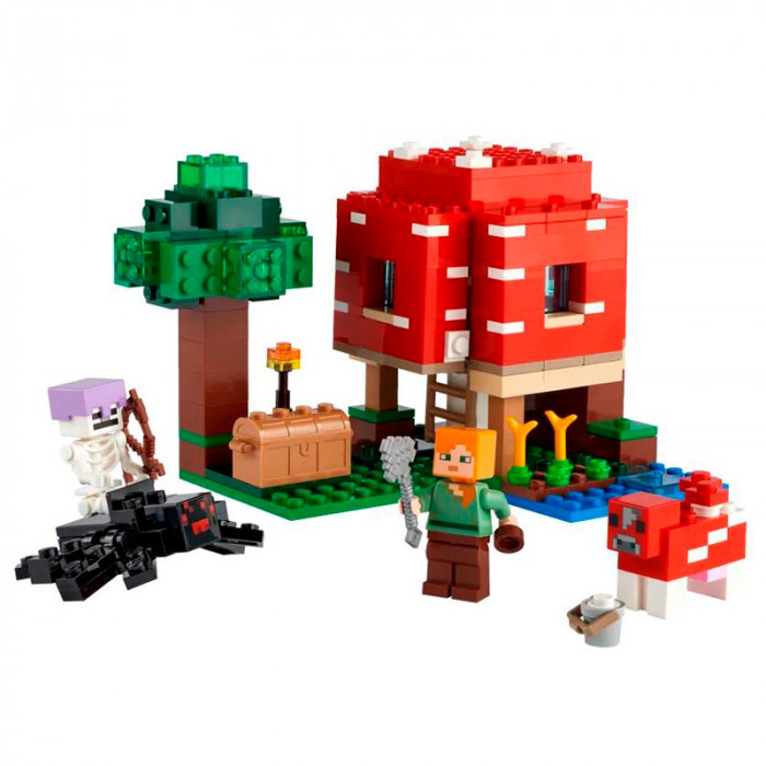 Конструктор аналог Lego Майнкрафт 21179 Грибной дом 60155