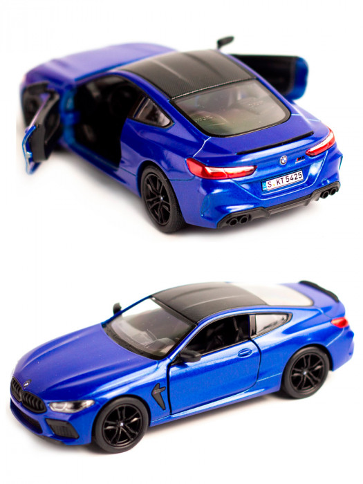 Металлическая машинка Kinsmart 1:38 «BMW M8 Competition Coupe» инерционная, синяя KT5425D-1