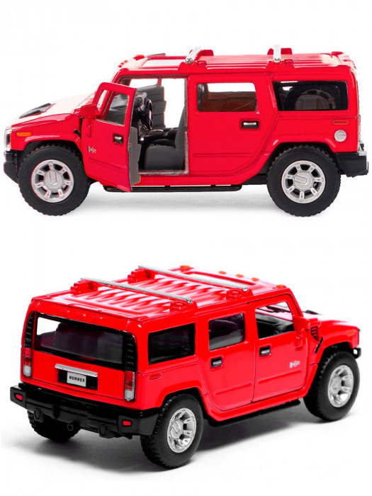 Металлическая машинка Kinsmart 1:40 «2008 Hummer H2 SUV» инерционная, красная KT5337D-3