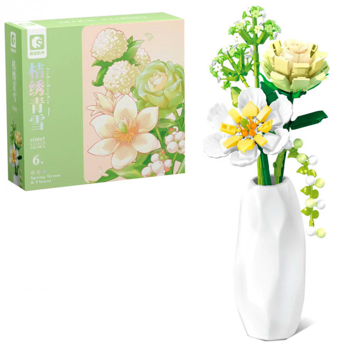 Конструктор Sembo Block Цветы в вазе: весенний букет 611067