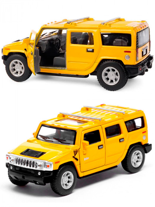 Металлическая машинка Kinsmart 1:40 «2008 Hummer H2 SUV» инерционная, жёлтая KT5337D-4
