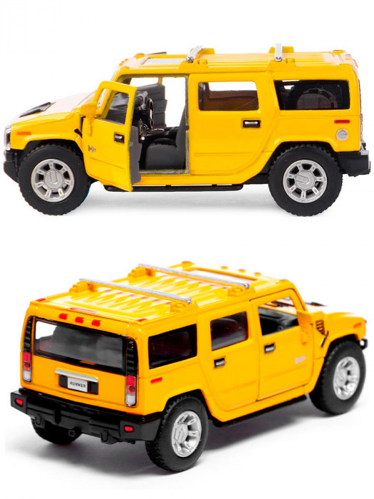 Металлическая машинка Kinsmart 1:40 «2008 Hummer H2 SUV» инерционная, жёлтая KT5337D-4