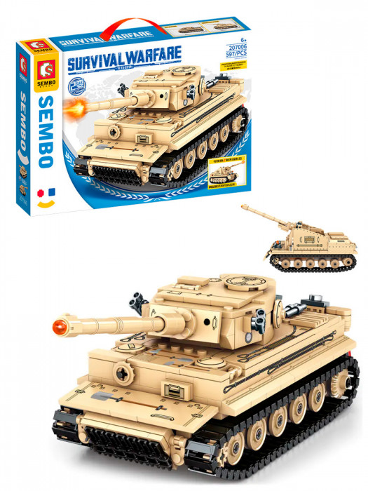 Конструктор Sembo Block Немецкий танк Tiger (2 в 1) 207006