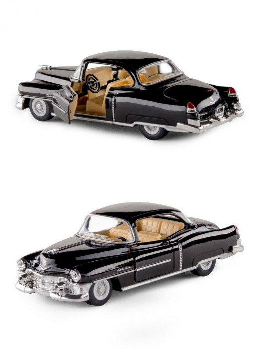 Металлическая машинка Kinsmart 1:43 «1953 Cadillac Series 62 Coupe» инерционная, чёрная KT5339D-3