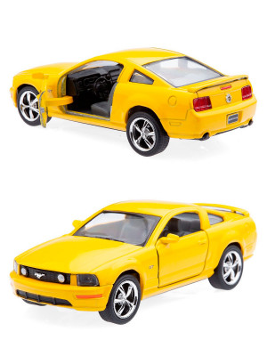 Металлическая машинка Kinsmart 1:38 «2006 Ford Mustang GT» инерционная, жёлтая