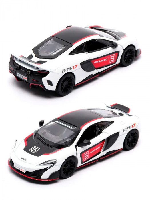 Машинка металлическая Kinsmart 1:36 «McLaren 675LT Exclusive Edition» инерционная, белая KT5392DF-1