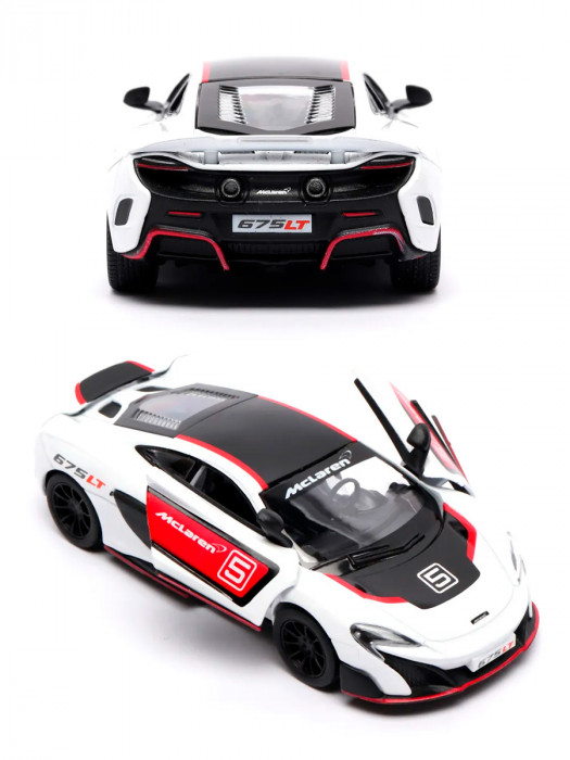 Машинка металлическая Kinsmart 1:36 «McLaren 675LT Exclusive Edition» инерционная, белая KT5392DF-1