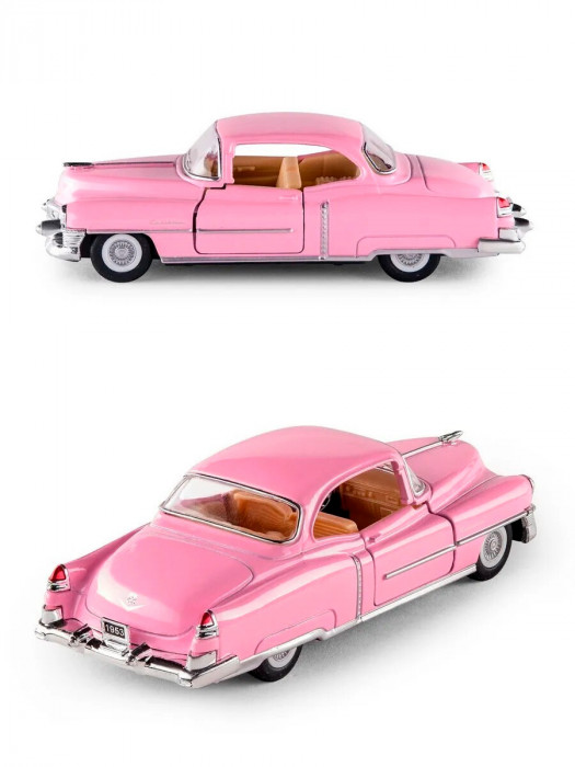 Металлическая машинка Kinsmart 1:43 «1953 Cadillac Series 62 Coupe» инерционная, розовая KT5339D-4