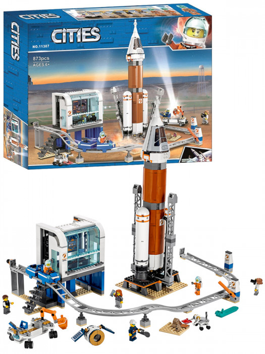 Конструктор LARI аналог Lego City 60228 Ракета для запуска в далекий космос и пульт управления запуском 11387